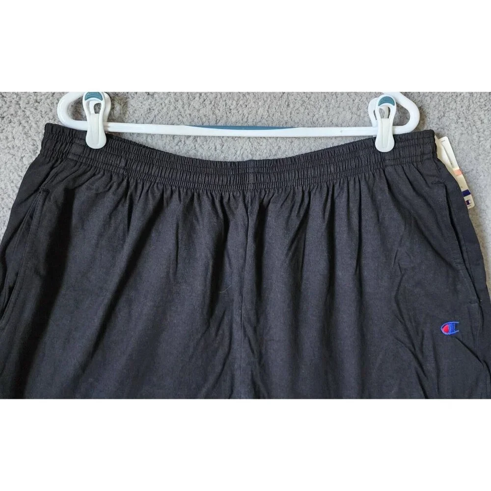 NEW VTG Champion Sport Stretch Black Gym Shorts Size 2XL Cotton Spandex‎ Blend